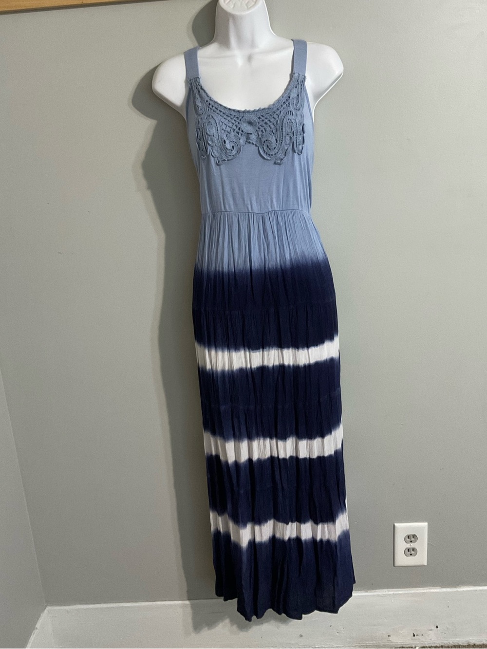 Studio West Blue Ombre Tie-Dye Maxi Dress - XL